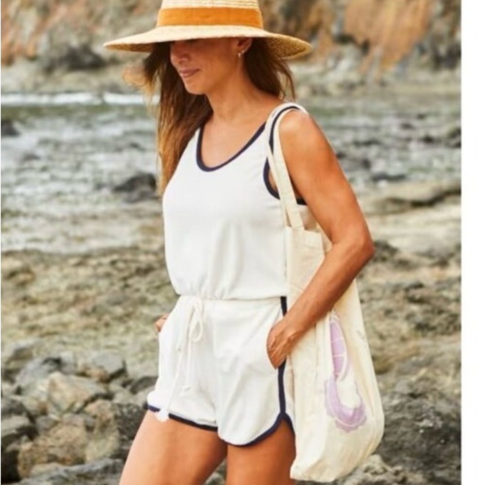 Faherty White and Blue Jumper~ Resort